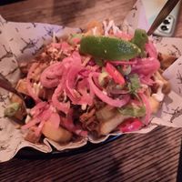 Loaded fries with Rendang from jackfruit at Lebowski in Utrecht