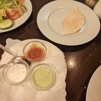 Free starter, crunchy bread with sauces - 3/5. at Sadhu in Berlin