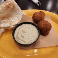 Babaganouj and potatoe kibbes at Kibberia in Danbury