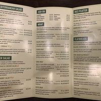 Inside paper menu at Kibberia in Danbury