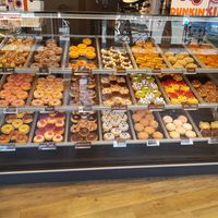 Selection, white dots mark 8 vegan options! at Dunkin' - Barfüsserplatz in Basel