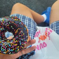 Donut chocolat at Dunkin' - Cornavin in Geneva