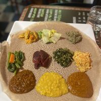 Veggie platter   at Delish Ethiopian Cuisine in Seattle