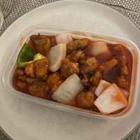 Vegan sweet and sour chicken #Veganuary at Hot Wok Chinese Takeaway in North London