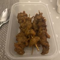 Vegan Satay Chicken On Skewers (came without any satay sauce)  at Hot Wok Chinese Takeaway in North London