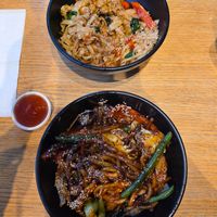 Keto feast and Mrs Piggy, both with oumph. at Wok On Vík in Vik