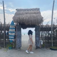 entrance from the beach  at Kislap Beach Bar in San Felipe
