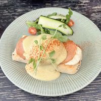 Eggs benny  at Loving Hut Perth in Wembley