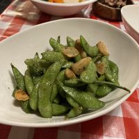 Garlic fried edamame  at Konataka in Tokyo