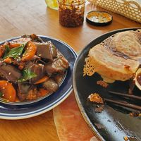 Classico dumplings and eggplant at Dumplings & Noodles in Vilcabamba