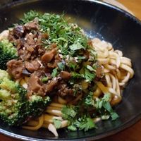 Mushroom noodles at Dumplings & Noodles in Vilcabamba