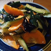 Cucumber salad at Dumplings & Noodles in Vilcabamba