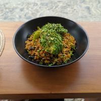 Rice curry with Avocado at Dumplings & Noodles in Vilcabamba