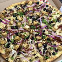 Vegan Bombay Garlic Chicken Pizza  at Pizza Twist in Las Vegas