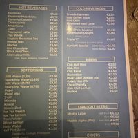 Menu  at Kunchett in Valletta