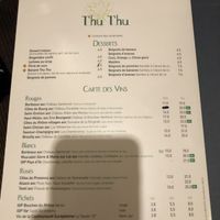Menù   at Thu Thu in Paris