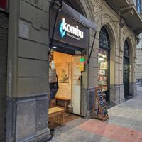 Outside at Kombu Vegan in Bilbao