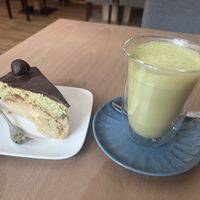 Matcha and torte   at Café Naiv in Innsbruck
