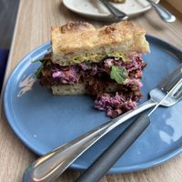 BBQ Tofu Sandwich (half of it)  at Feast & Fallow in Vancouver