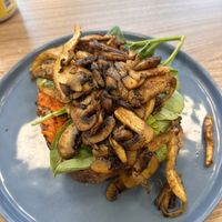 Mushroom toastt  at Feast & Fallow in Vancouver