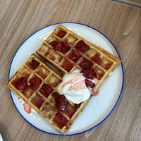 Sweet waffles at Feast & Fallow in Vancouver