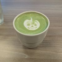 Matcha latte 🎃 at Feast & Fallow in Vancouver