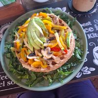 Vegan salty waffle (huge portion) at Mr. Waffle in Playa Del Carmen