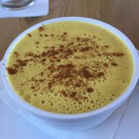 Warm butternut squash soup at Vitality Bistro in Mount Dora