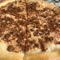 Vegan Cheese & Chorizo Tempeh  at Satchel's Pizza in Gainesville