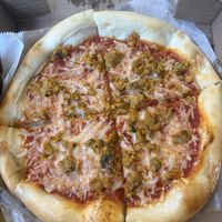 Vegan personal pizza  at Satchel's Pizza in Gainesville