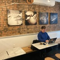 Seating inside at Zucker's Bagels & Smoked Fish in New York City