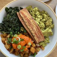 Breakfast bowl with added bacon. All gf   at Little Loaf Bakeshop in New Paltz