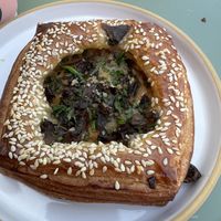 Savory mushroom pastry - delicious.  Also try the double chocolate croissant, chocolate croissant, tahini chocolate cookie, any of the others    at Little Loaf Bakeshop in New Paltz