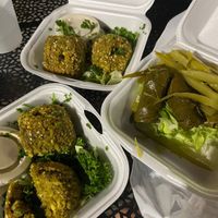 Falafel and grape leaves at Falafel King in Gainesville