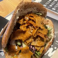 Seitan Döner. Well filled. Some bites were dry, could use more sauce  at Crunchy Kebab in Kassel