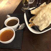 Popadoms with dips  at Haveli in Newcastle Upon Tyne