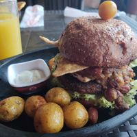 Mexicana burger combo at La Villa 99 in Bogota