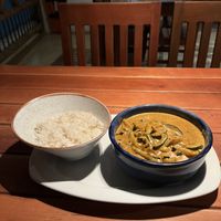Rice and curry   at Babaganoush in Santa Marta