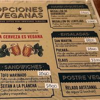 Menu  at Clover Cerveceria in San Martin De Los Andes
