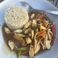 Mushroom basil stir fry  at Madame K's Vegetarian in Fitzroy