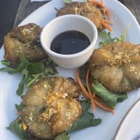 Pan fried dumplings with chive stuffing  at Madame K's Vegetarian in Fitzroy