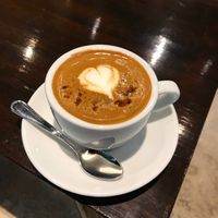 Cappuccino with plant milk plus brown sugar at COFFEE Potohoto in Naha