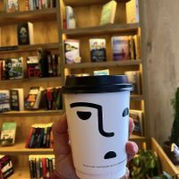 vegan latte  at Frankeştayn Kitabevi in Istanbul