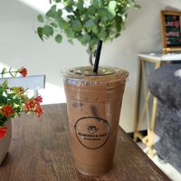 Almond and Oat latte at Almond & Oat Coffee House in Las Vegas