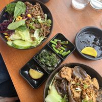 braised vegan meat and braised vegan tofu noodles   at MIBAP in Berlin