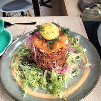 Salmon on hash browns. at Offbeet - Southsea in Southsea