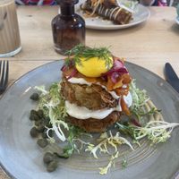 hashbrown “salmon” stack   at Offbeet - Southsea in Southsea