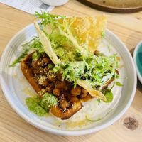 This waffle was so delicious, incredibly unique and nutritious, with chickpeas and almond Parmesan   at Offbeet - Southsea in Southsea
