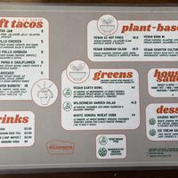 Menu with lots of vegan options  at Arizona Wilderness Gilbert Brewpub in Gilbert