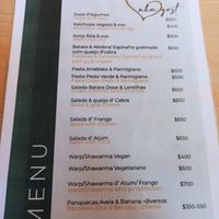 Menu at Nha Gost in Santa Maria
